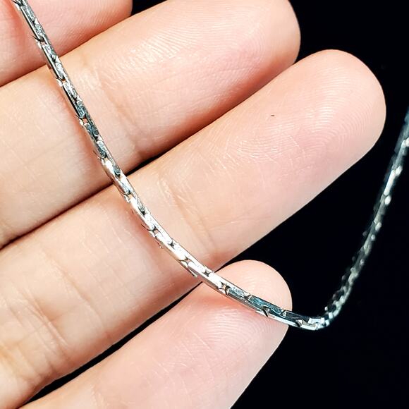 Vintage Napier Silver Tone Box Chain Necklace 14" - Picture 2 of 6